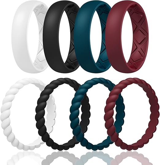 Women’s Bridal Ring Set – Ergonomic, Breathable Silicone Wedding Bands