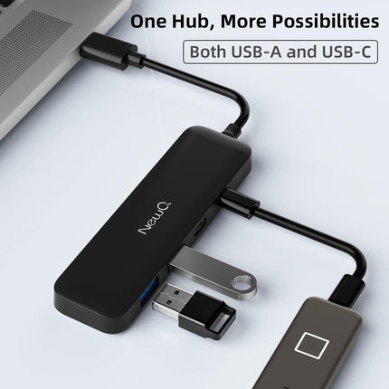4-Port USB Hub Dual USB-C USB-A 3.0 Splitter Adapter for Laptop Desktop PC