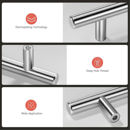 15-Pack Brushed Nickel Cabinet Pulls – 3” Handles, Stainless Steel