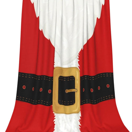 Christmas Santa Claus Belt Throw Blanket, Plush Flannel Warm 60"x50" Xmas Decor