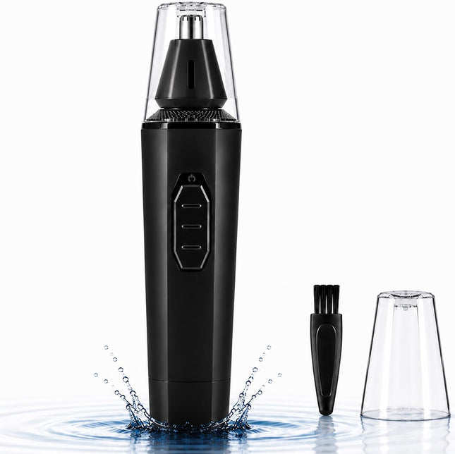 IPX7 Waterproof Nose & Ear Hair Trimmer, Dual-Edge Blades, Electric Facial Grooming Kit