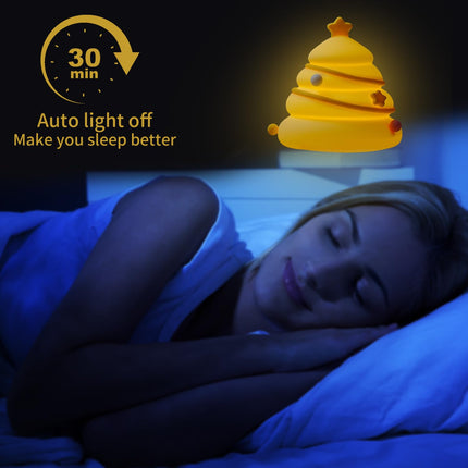 LED Christmas Tree Night Light – Dimmable Silicone Lamp for Kids & Nursery