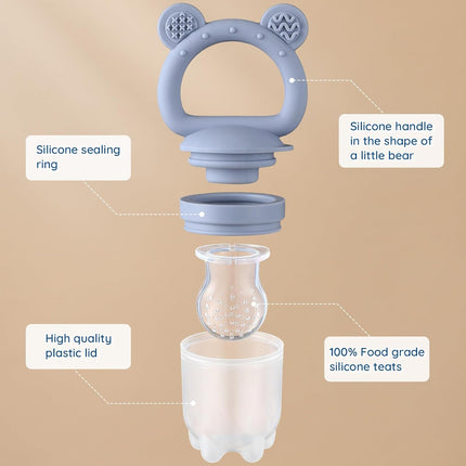 2-Pack Silicone Baby Fruit Feeder – Teething & Self-Feeding Feeder