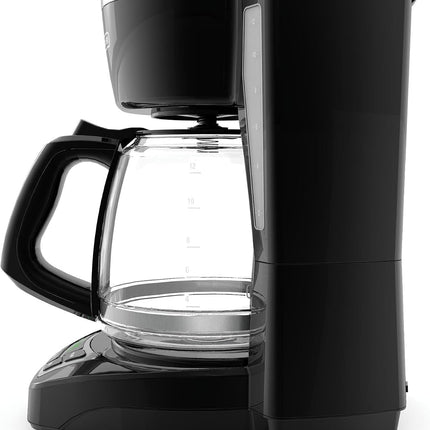 12-Cup Programmable Drip Coffee Maker with Vortex Brewing, Glass Carafe & Auto Shutoff