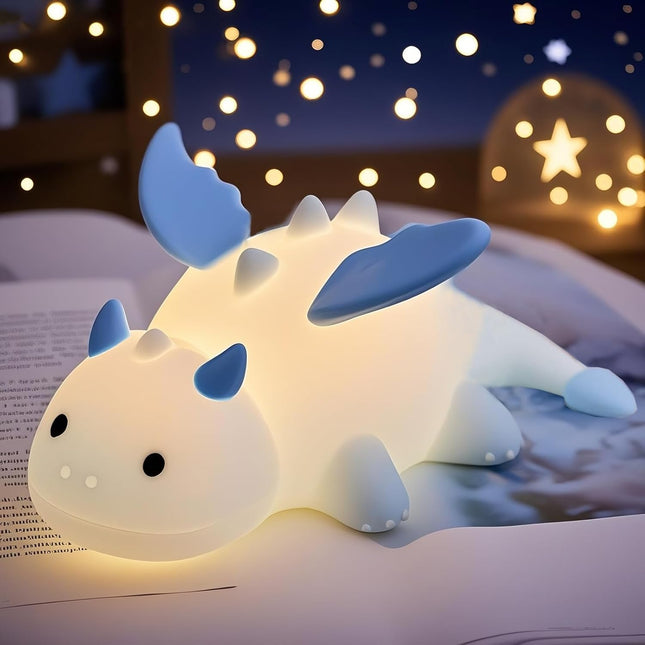 Soft Silicone Baby Dragon Lamp – RGB & 3-Level Warm Light, Portable Night Light