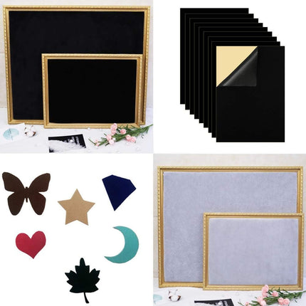 10 Pcs Self-Adhesive Felt Sheets A4, Black Peel and Stick Fabric Crafts and Drawer Liners