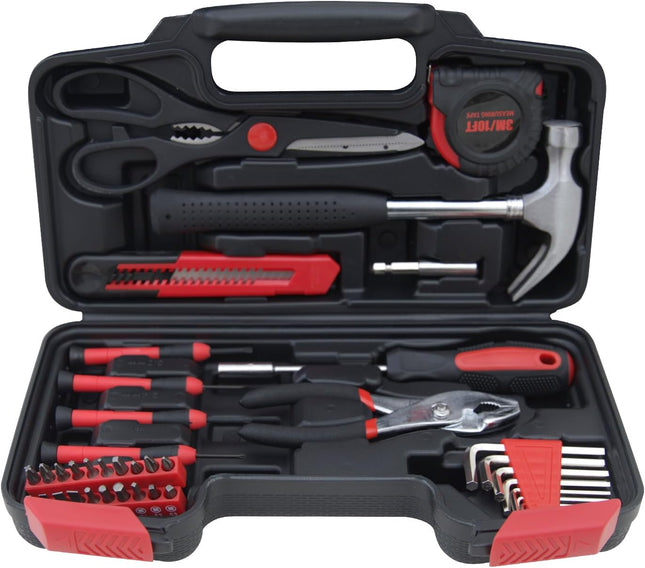 39-Piece Household Tools Kit – Essential Home Repair Set with Toolbox