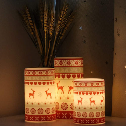 3PCS Flameless LED Pillar Candles – Battery Operated with Timer & Warm Light
