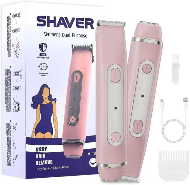 Women Electric Razor for Bikini & Face – Ceramic Blade, Waterproof, Travel