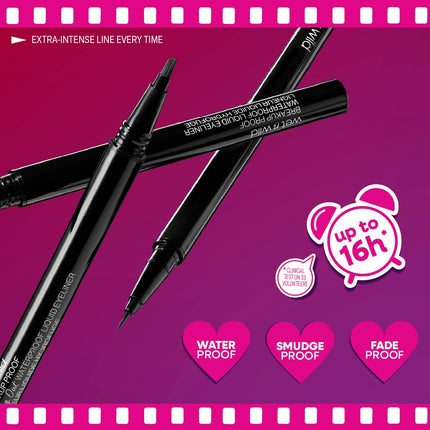 Mega Last Breakup Proof Liquid Eyeliner, Waterproof 16HR Wear, Ultra-Fine Brush Black