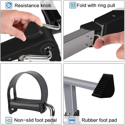 Foldable Under Desk Exercise Bike, Portable Arm & Leg Pedal Exerciser for Home