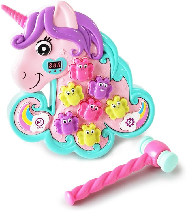 Unicorn Whack-a-Mole Game – LED Score, 5 Modes, Lights & Sounds, Ages 3+