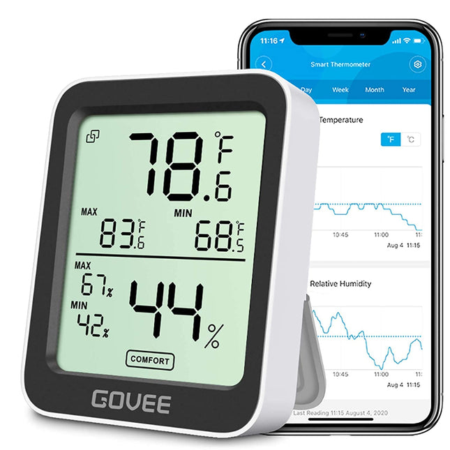 Digital Hygrometer H5075 – Bluetooth Temp & Humidity Meter with App Control & Alerts
