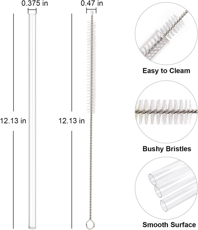 6-Pack Replacement Straws for Stanley 30oz & 40oz Tumblers with Brush