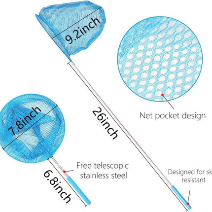 Kids Bug Catching Net with Extendable 34in Handle, Butterfly Fishing Net