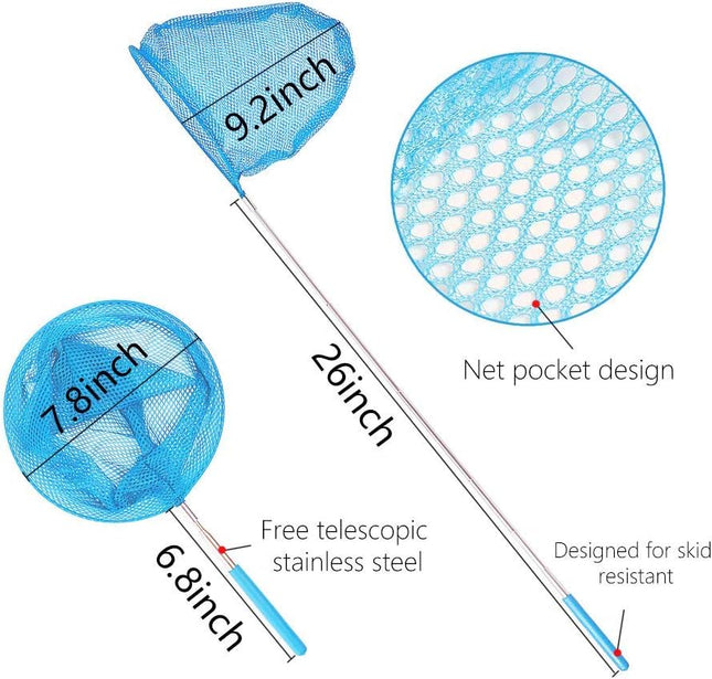 Kids Bug Catching Net with Extendable 34in Handle, Butterfly Fishing Net