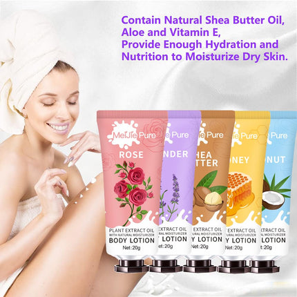 20 Pack Body Lotion – Travel Size Moisturizer with Shea Butter for Women