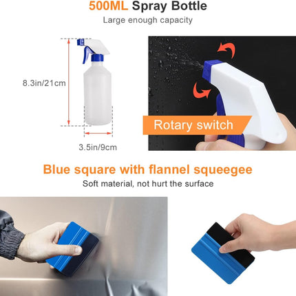 Car Window Tint Tools Kit – 9PCS Automotive Glass Film Squeegees & Scrapers