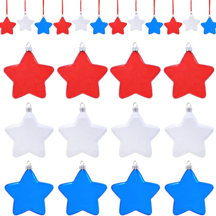 12PCS Five-Pointed Star Hanging Ornaments – Christmas & Independence Day Decor