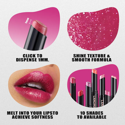 10 Colors Shimmer Lipstick Set Glitter Moisturizing Long Wear Makeup