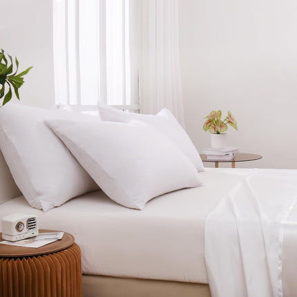 4-Pack Queen Pillowcases 20x30, Soft Brushed Microfiber, Envelope Closure, White