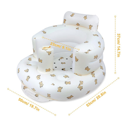 Inflatable Baby Seat – Floor Seat for Sitting Up, 3 Months & Up, Bear Design