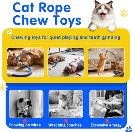 3PCS Cat Rope Toys with Refillable Catnip – 23.6" Interactive Chew Toy