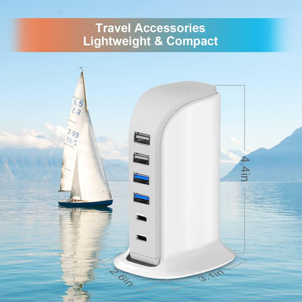 45W USB Charging Hub – Fast Charging Station for iPhone, iPad & Kindle