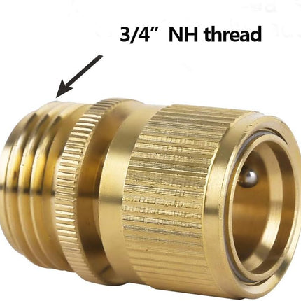 Garden Hose Quick Connect – Solid Brass Fittings, 3/4 inch GHT, 2 Sets Included