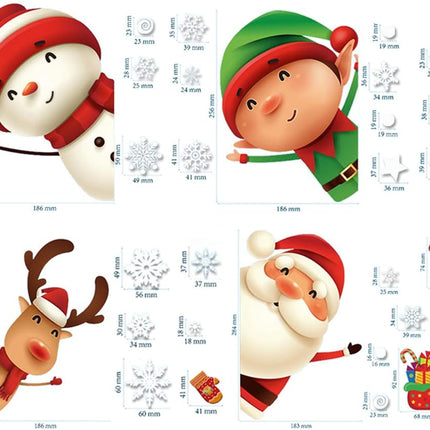 82PCS Christmas Snowflake Window Clings – Xmas Decals for Indoor Decor