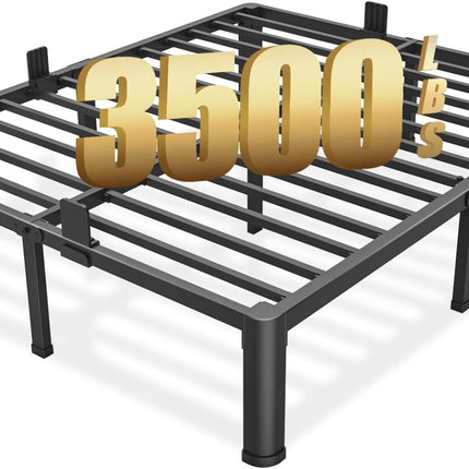 Queen Metal Bed Frame 14 Inch Heavy Duty Platform with Steel Slats No Box Spring Needed