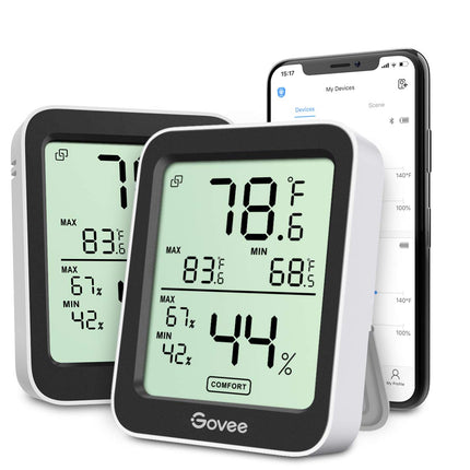 Bluetooth Temperature Sensor Hygrometer with 2-Year Data Export Storage