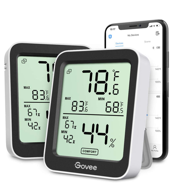 Bluetooth Temperature Sensor Hygrometer with 2-Year Data Export Storage