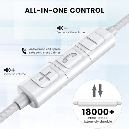 Wired Earbuds with Microphone 3.5mm Jack In-Ear Headphones for Devices