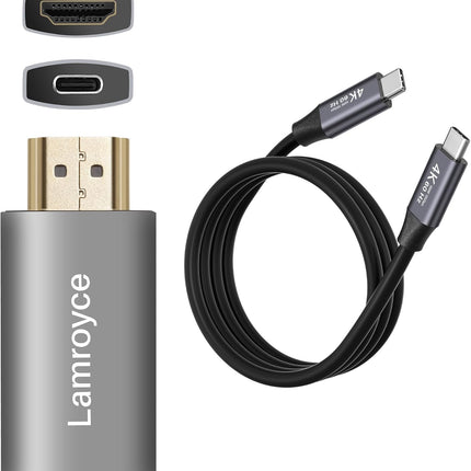 4K USB-C to HDMI Adapter – Uni-Directional, PD100W, 4FT Cable Included