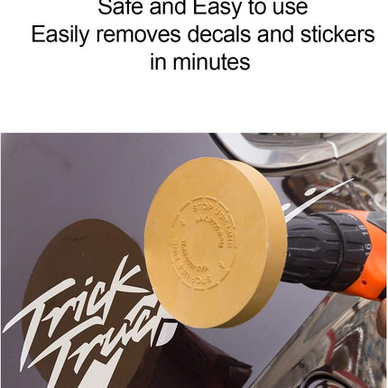 Vinyl & Decal Removal Tool – 1-Pack Rubber Eraser Wheel with Electric Drill Adapter