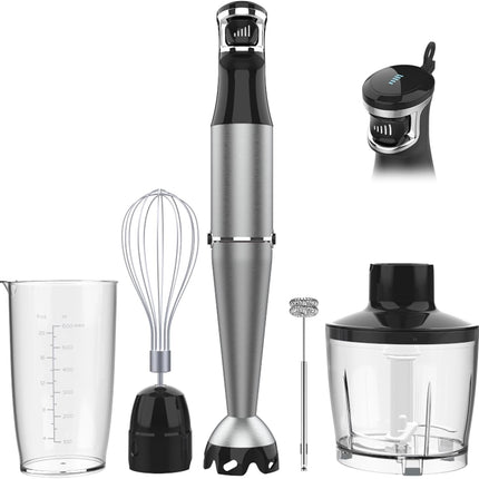 1100W Immersion Blender Handheld 5 in 1 Stick Blender Set with Chopper