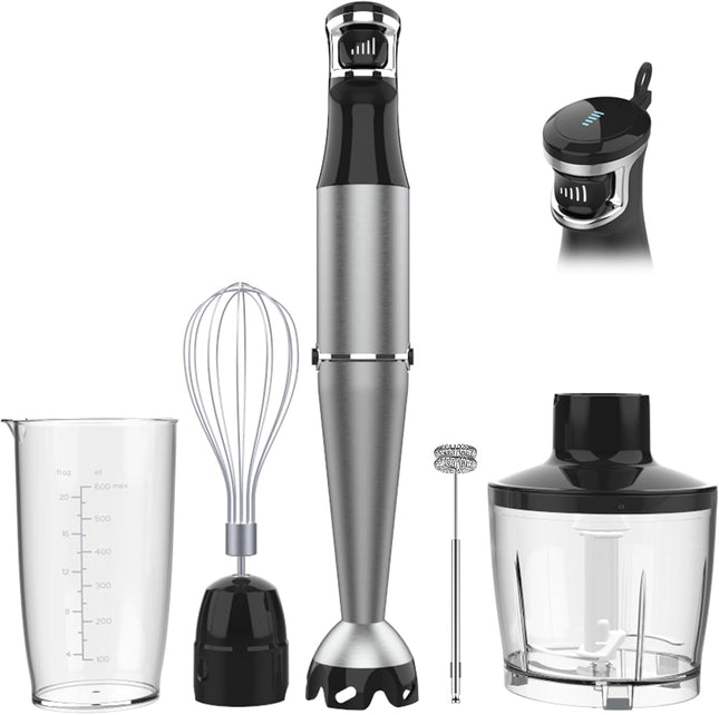 1100W Immersion Blender Handheld 5 in 1 Stick Blender Set with Chopper