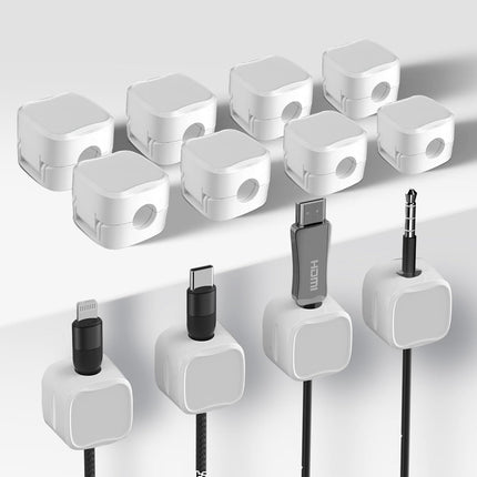 12 Pack Cable Clips – Magnetic Cord Organizer with Strong Adhesive