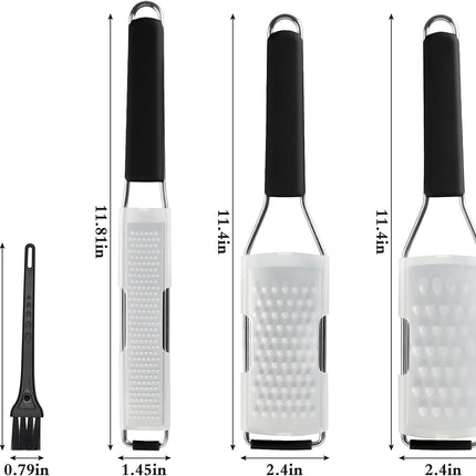 3 Piece Lemon Zester Grater Set Stainless Steel Kitchen Tool for Cheese