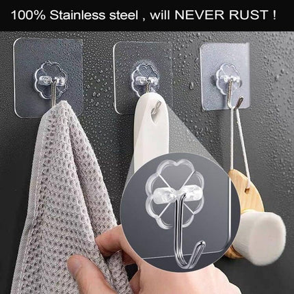 16PCS Self Adhesive Wall Hooks, Waterproof Heavy Duty for Home & Bath