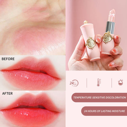 6PCS Flower Jelly Lipstick Set Color Changing Moisturizing Lip Balm Set
