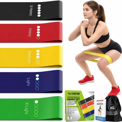 5-Level Resistance Bands Set Loop Exercise Bands for Home Gym Yoga Fitness with Bag