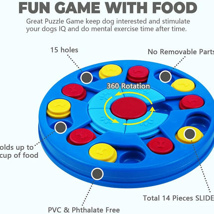 Interactive Dog Puzzle Toy with Treat Dispenser IQ Training Game for Pets