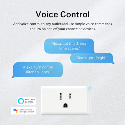 Smart WiFi Plug HS103P2 – Works with Alexa, Google Home, 2 Pack, White