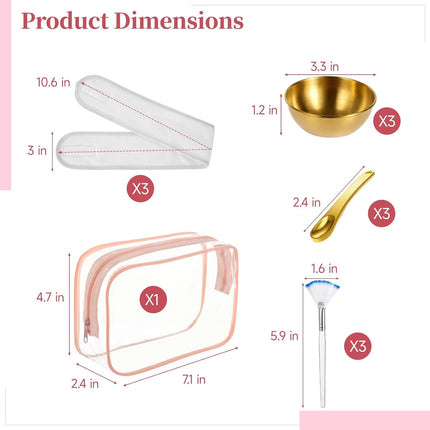 13-Piece Esthetician Set with Golden Mixing Bowls, Brushes & Portable Travel Bag