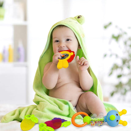 Baby Toys 0-6 Months 11pcs Infant Rattle Teether Set Newborn Musical Toys Gift Box