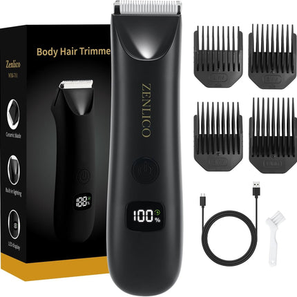 Men Pubic Hair Trimmer Manscape Body Groomer Ceramic Blade USB-C Rechargeable