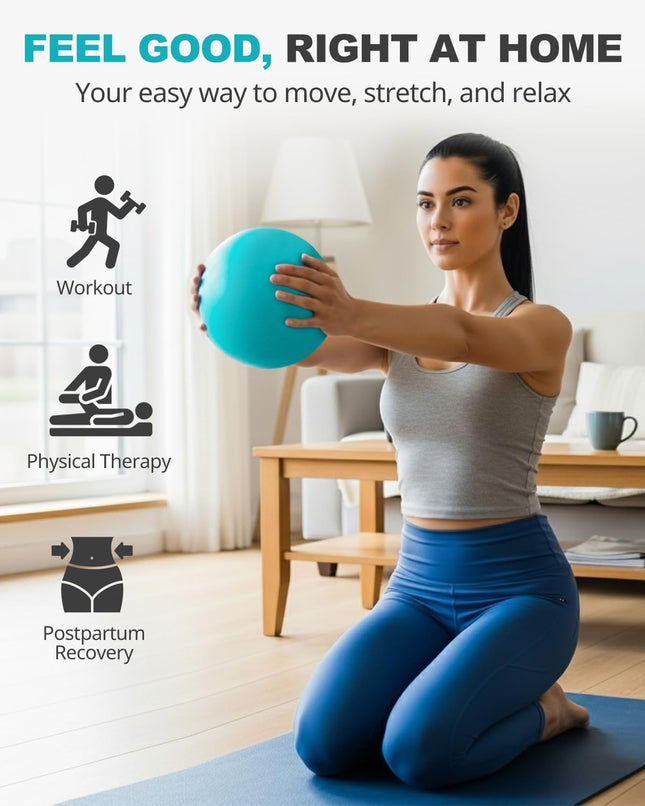 9-Inch Pilates Ball – Small Exercise Ball for Yoga, Core & Physical Therapy