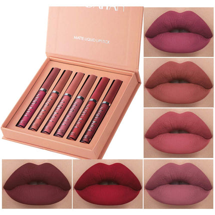 6-Piece Matte Lipstick Set – Long-Lasting, Waterproof, Fade-Resistant